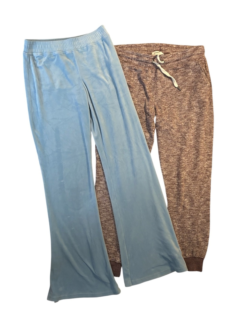 Hollister Wide-Leg Lounge Pants & Garage joggers S — Light Blue & Heather Brown